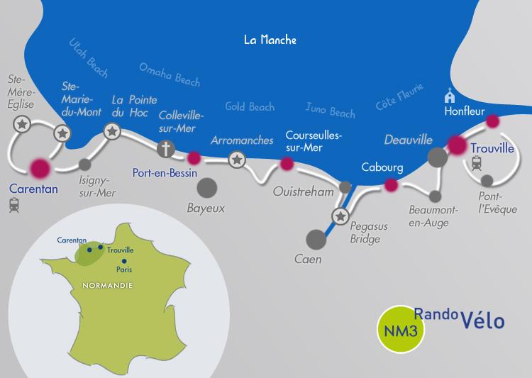 Les Cotes Normandes A Velo Plages Du Debarquement Et Cote Fleurie