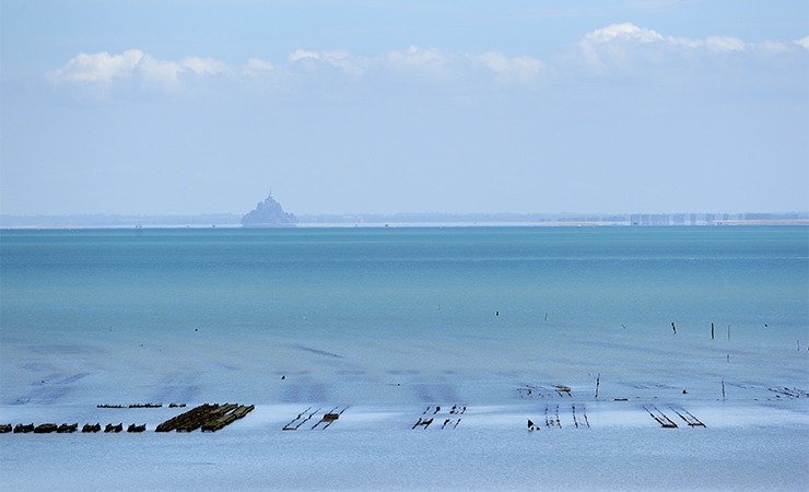 La baie de Cancale et ses parcs a huitres